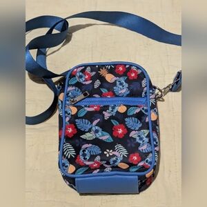 Lilo And Stitch Floral Crossbody Bag with Blue Accents